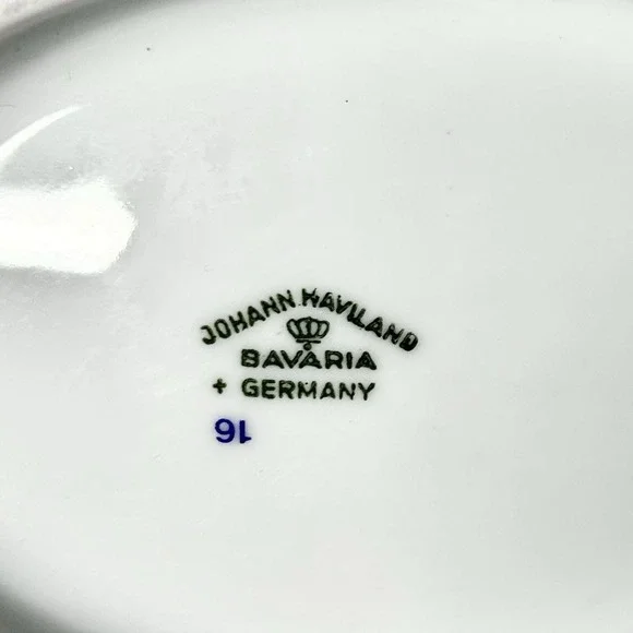Vintage Johann Haviland Moss Rose Gravy Boat With Attached Under Plate Bavaria - Picture 7 of 11
